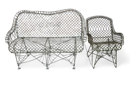 2 PIECES OF VICTORIAN PATIO FURNITURE