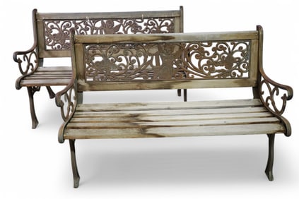 PAIR OF PATIO BENCHES