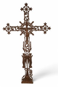 LARGE 19TH CENTURY IRON CRUCIFIX