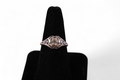 18k GOLD ART DECO DIAMOND RING