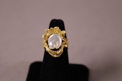 14k GOLD & PEARL RING