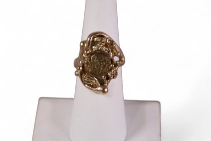 14k GOLD & COIN RING
