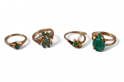 4 MISC GOLD RINGS