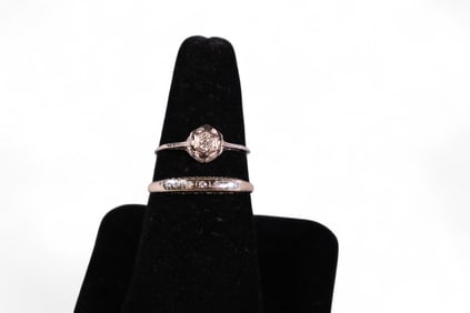 2 PC. VINTAGE GOLD WEDDING SET
