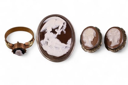 GROUPING OF CAMEO JEWELRY