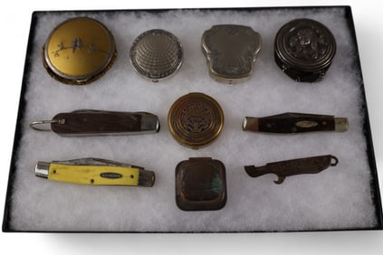 COLLECTION OF COMPACTS & POCKET KNIVES