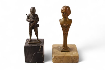 2 SMALL CABINET BRONZES