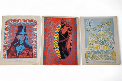 3 VINTAGE CONCERT HANDBILLS