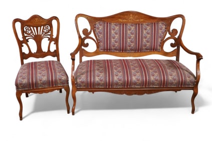 2 PIECE INLAID PARLOR SET