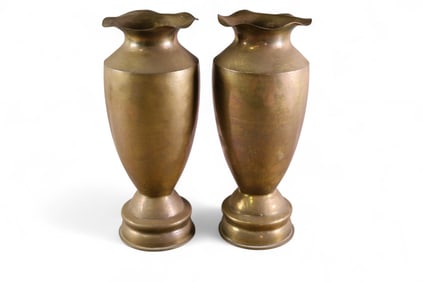 PAIR OF TRENCH ART VASES