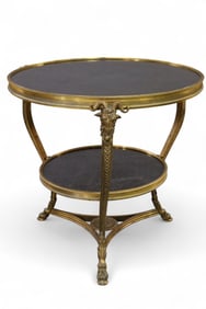 FRENCH BRONZE & MARBLE CENTER TABLE