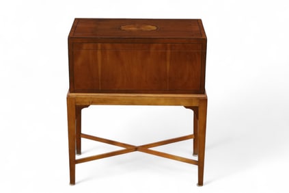 SMALL "BAKER" INLAID CHEST ON STAND