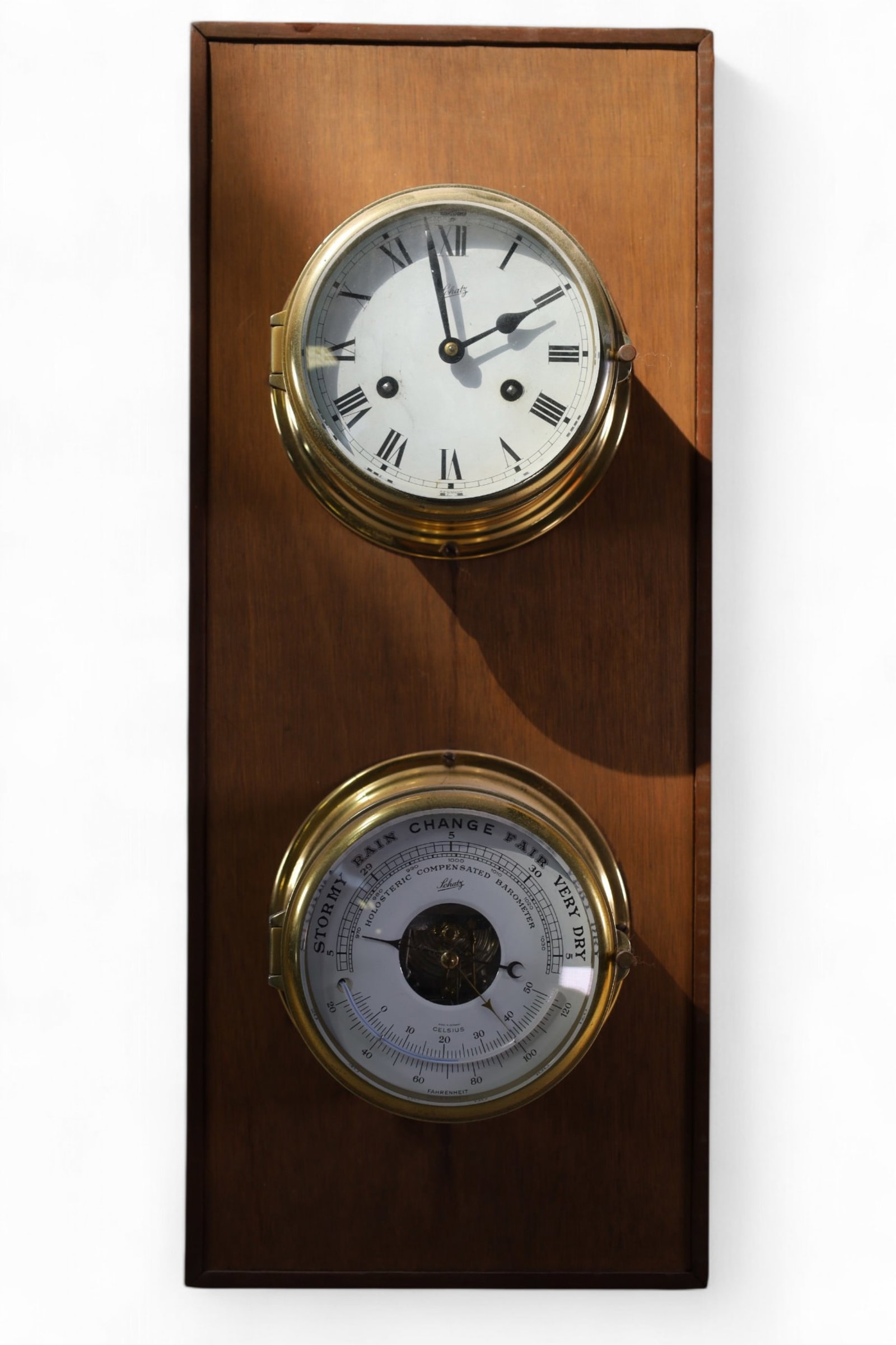 SCHATZ SHIP'S CLOCK AND BAROMETER (1 of 3)