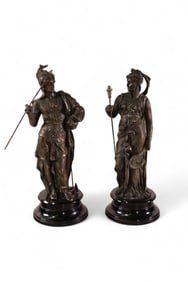PAIR OF SPELTER STATUES