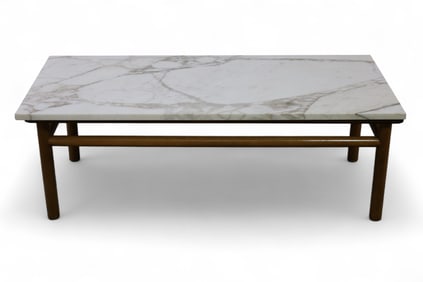 WIDDICOMB MARBLE TOP COFFEE TABLE