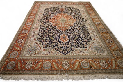 APPROX 11' 3" x 8' 1" HANDMADE WOOL RUG