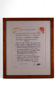 JIMMIE DAVIS ARTIST PROOF MANUSCRIPT