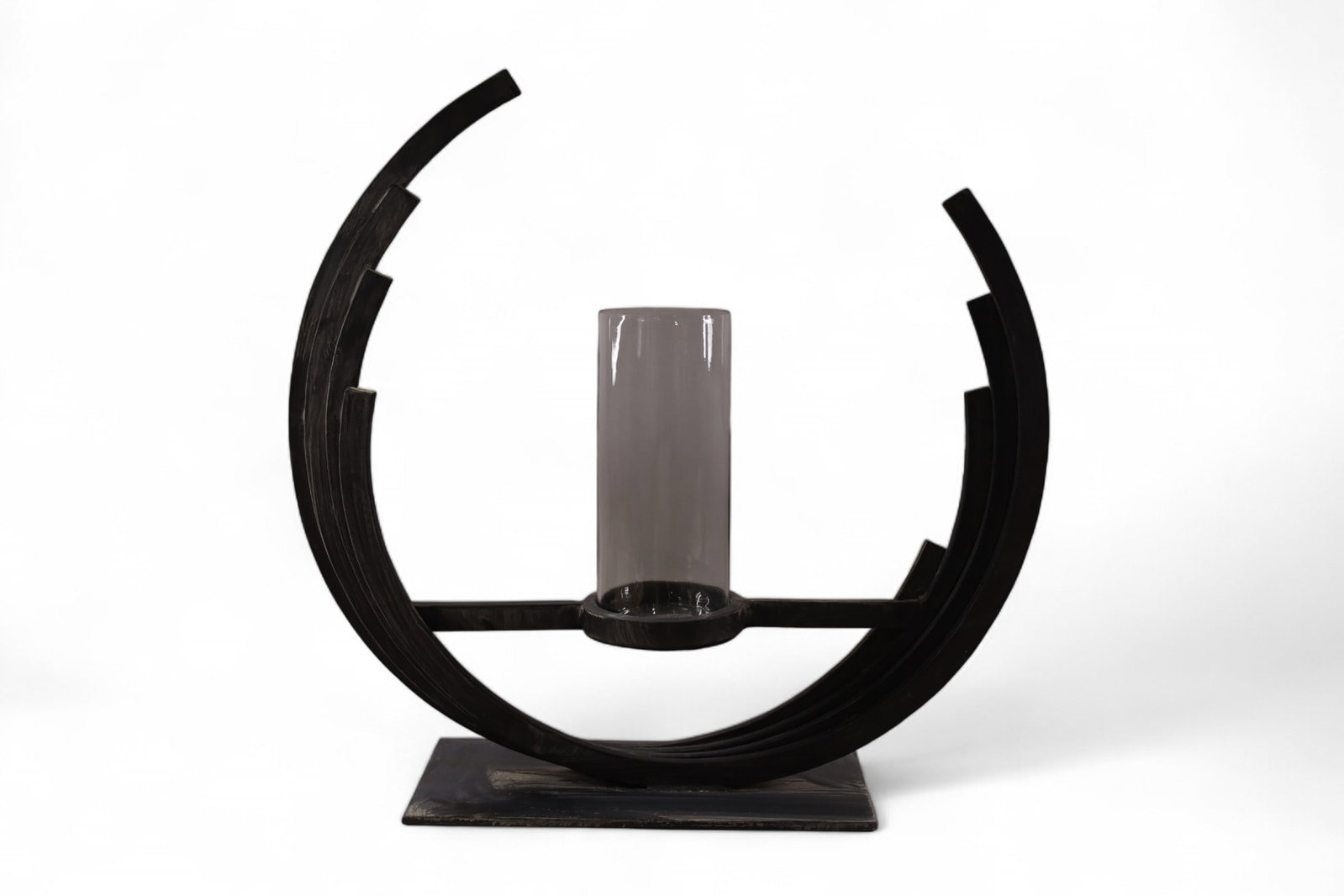 CONTEMPORARY CENTER PIECE: LARGE CONTEMPORARY CENTER PIECE CANDLE HOLDER, 26" W x 25" H. THIS ITEM EXCEEDS WEIGHT/SIZE LIMITATIONS FOR IN HOUSE SHIPPING, MUST BE PICKED UP IN HOUSE OR SHIPPED VIA 3rd PARTY GROUND SHIPPER.