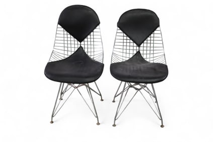 2 EAMES DKR WIRE CHAIRS