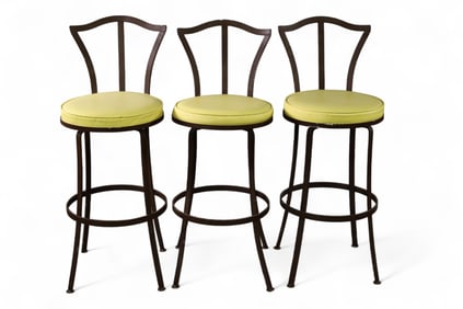 SET OF 3 MID CENTURY MODERN BARSTOOLS