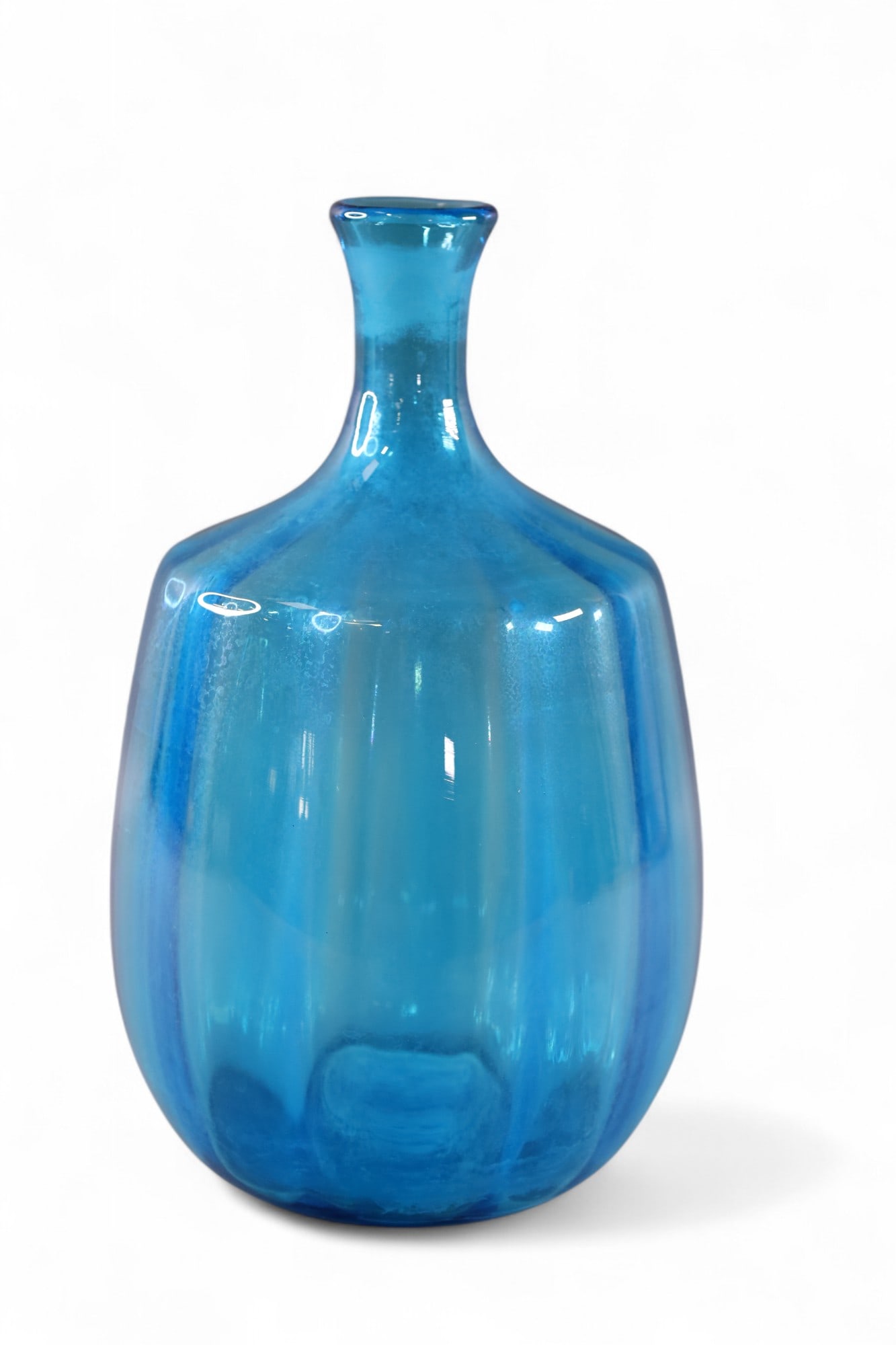 BLUE ART GLASS VASE (1 of 2)