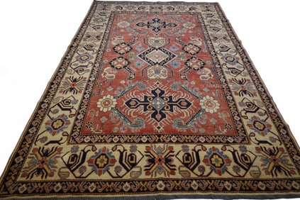 APPROX 10' 4" x 7' HANDMADE WOOL RUG