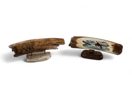 2 PIECES OF SCRIMSHAW