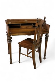 1930'S WALNUT SPINET DESK & CHAIR