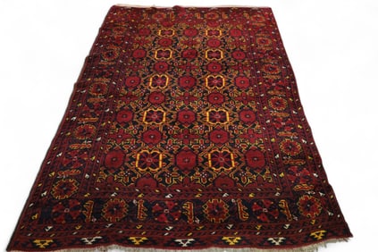 APPROX 7' x 4' 9" HANDMADE WOOL RUG