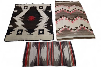 3 NATIVE AMERICAN RUGS