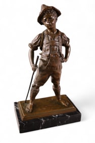 SMALL SIGNED BOY BRONZE