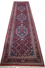 APPROX 10' x 2' x 8" HANDMADE WOOL RUNNER RUG