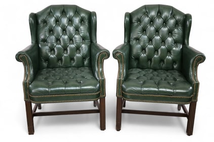 PAIR OF CHESTERFIELD STYLE CHAIRS