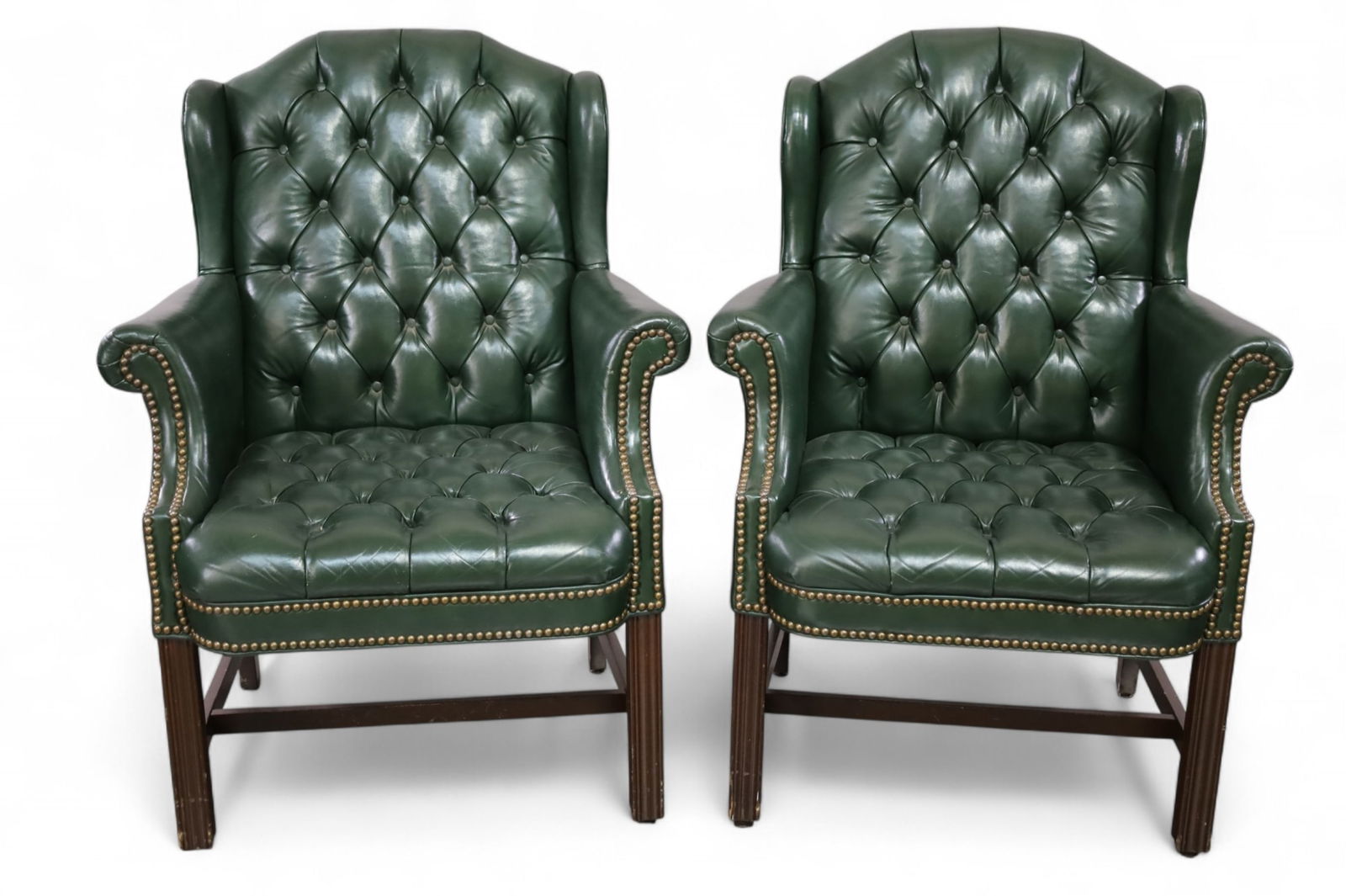 PAIR OF CHESTERFIELD STYLE CHAIRS (1 of 3)
