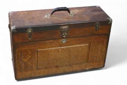 ANTIQUE OAK TOOL OR MACHINIST'S BOX
