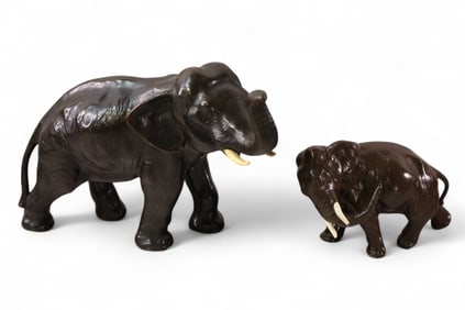2 1930'S CAST METAL ELEPHANTS