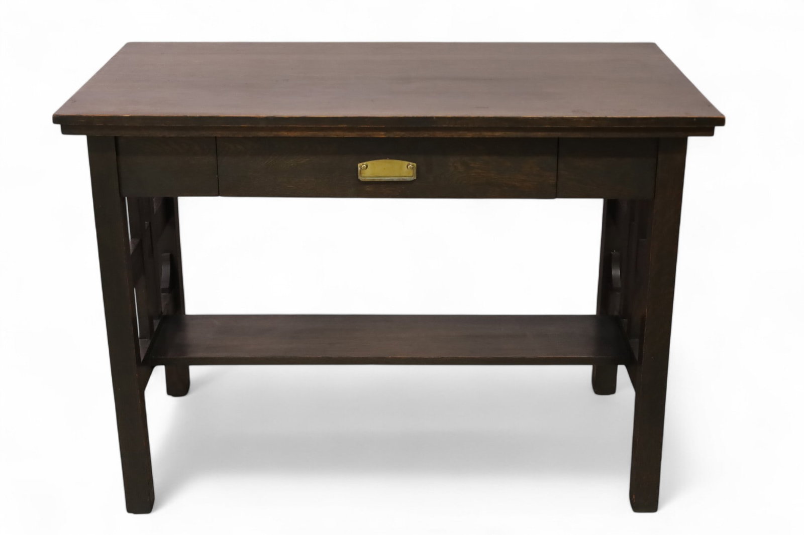 ARTS & CRAFTS OAK LIBRARY TABLE (1 of 3)