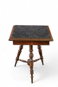 VICTORIAN MARBLE TOP LAMP TABLE
