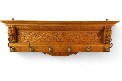 ANTIQUE OAK HAT RACK