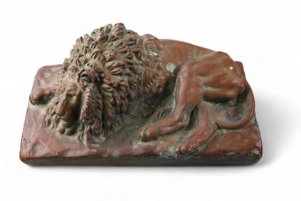 BRONZE CLAD LION STATUE