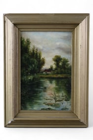 SMALL VICTORIAN LANDSCAPE PAINTING
