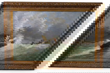 LARGE EMILE MAILLARD OIL PAINTING