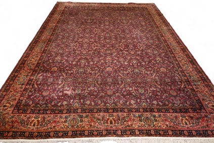 APPROX 14" x 9' 10" MACHINE MADE WOOL RUG.