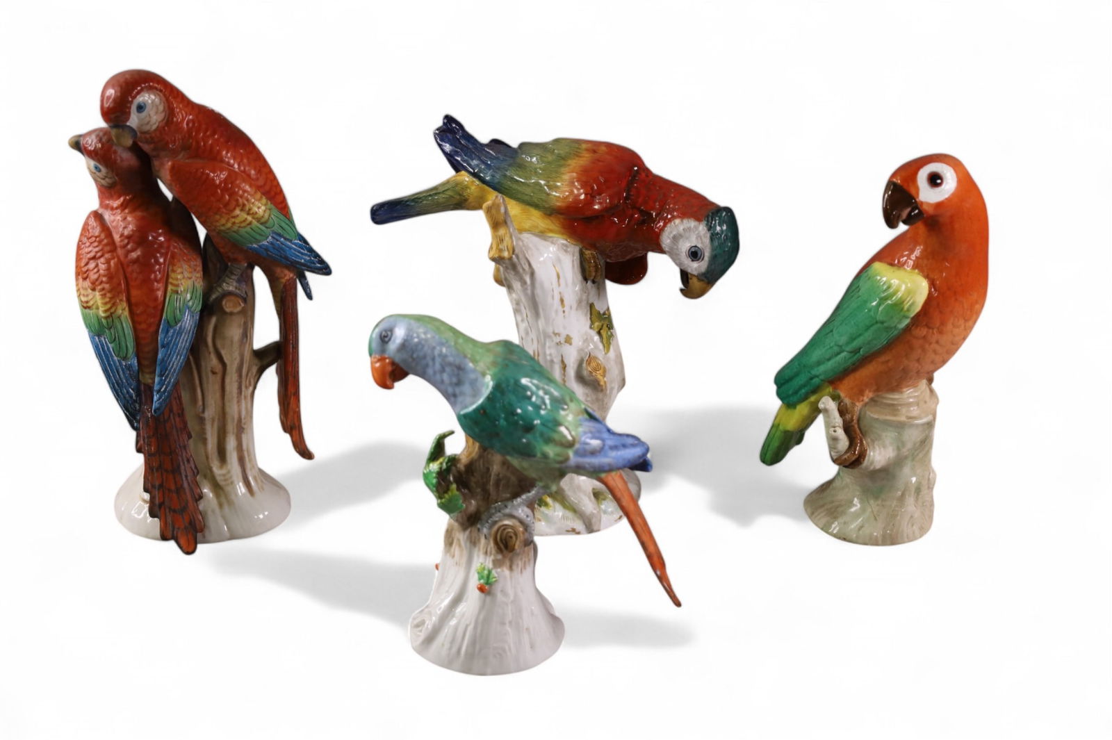 4 PORCELAIN PARROTS (1 of 2)