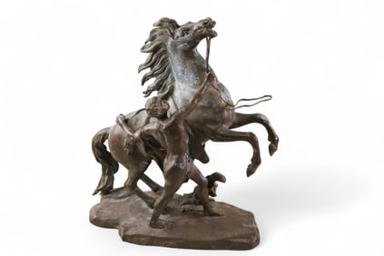 SPELTER MARLY HORSE STATUE