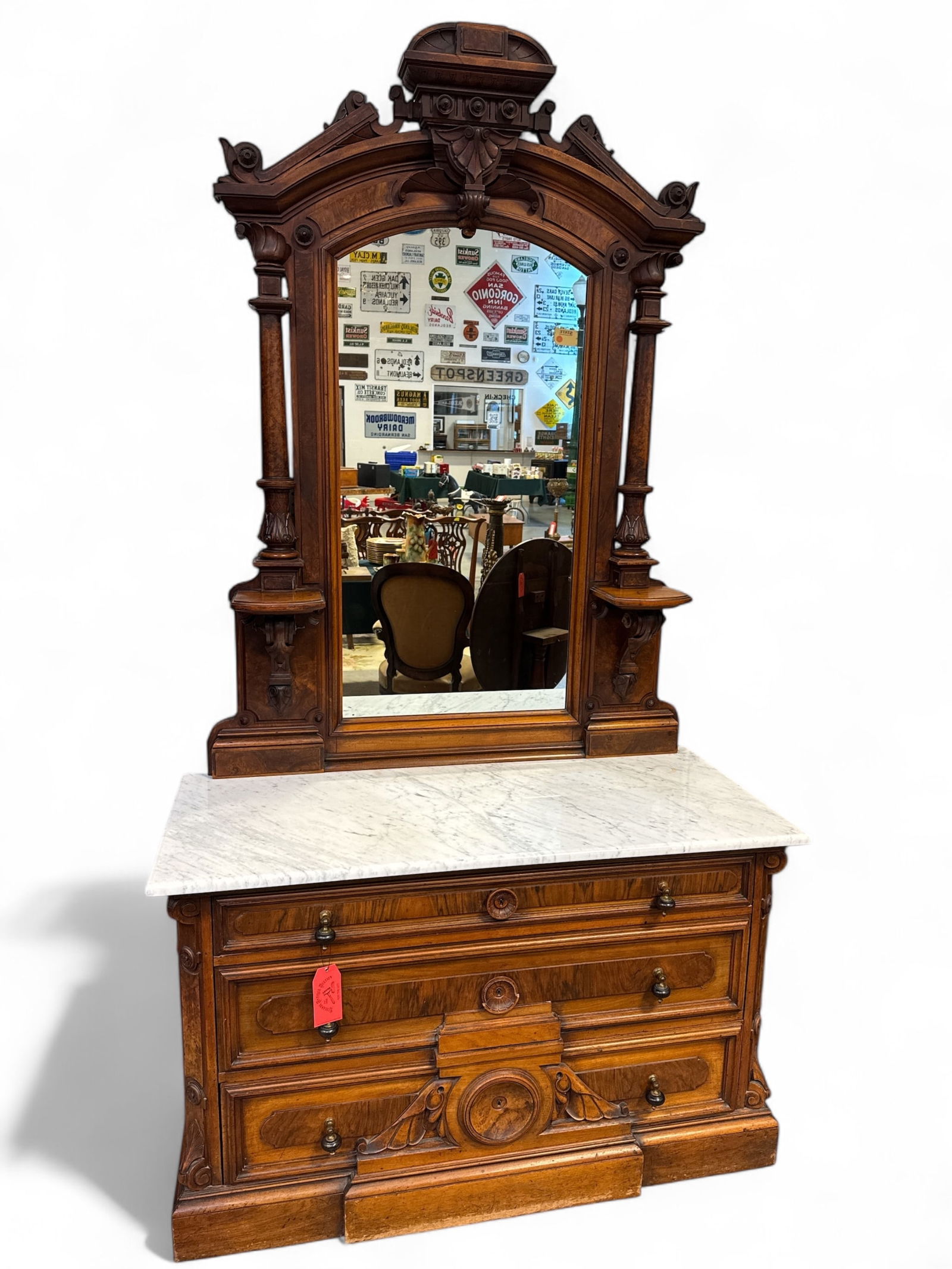 VICTORIAN MARBLE TOP DRESSER (1 of 5)