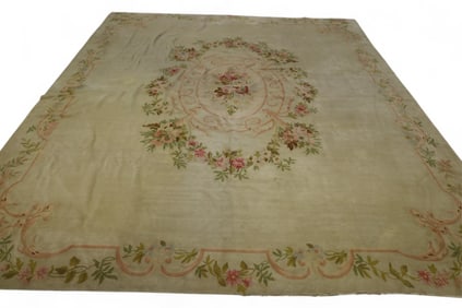 APPROX 12' 4" x 14' 1" AUBUSSON RUG