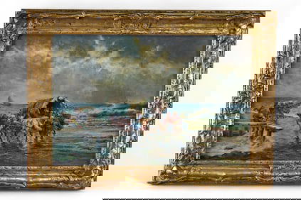 ANTIQUE COASTAL PAINTING