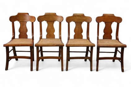 SET OF 4 19TH CENTURY MAPLE DINING CHAIRS