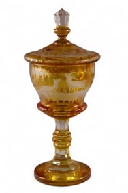 BOHEMIAN GLASS COVERED DISH